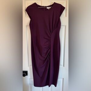 Calvin Klein One Shoulder Dress in Deep Purple